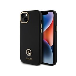 Guess iPhone 14 Plus/15 Plus black hardcase Silicone Logo Strass 4G
