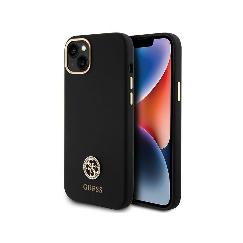 Guess iPhone 14 Plus/15 Plus black hardcase Silicone Logo Strass 4G Guess iPhone 14 Plus/15 Plus black hardcase Silicone Logo Strass 4G