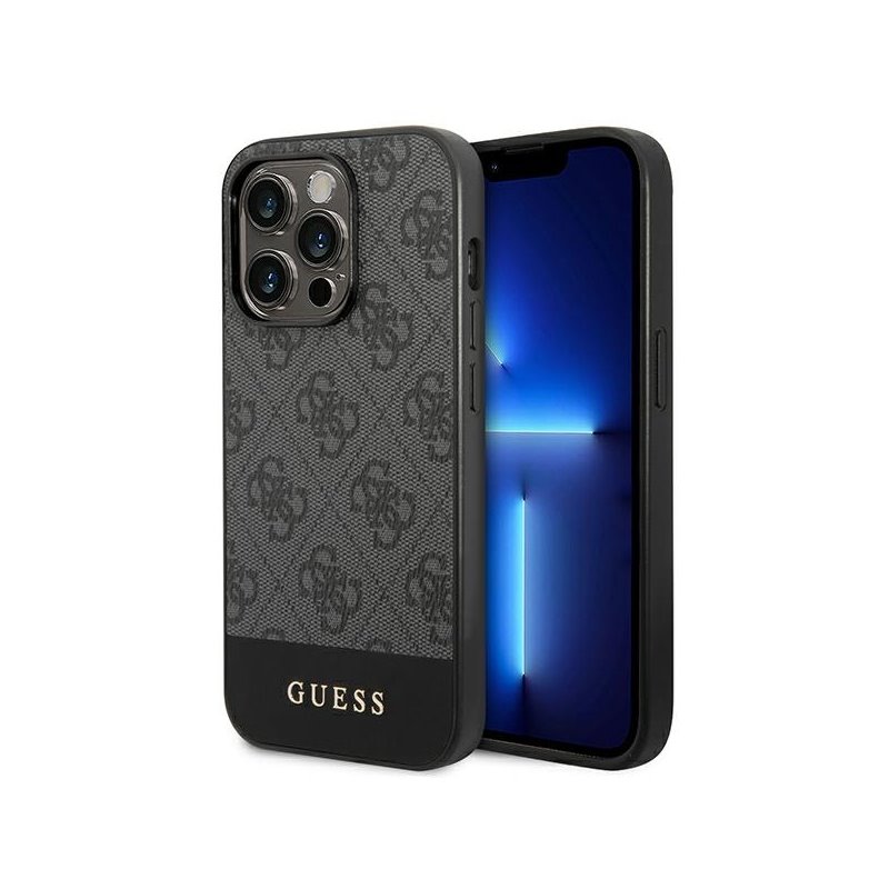 Guess iPhone 14 Pro grey hardcase 4G Stripe Collection Guess iPhone 14 Pro grey hardcase 4G Stripe Collection