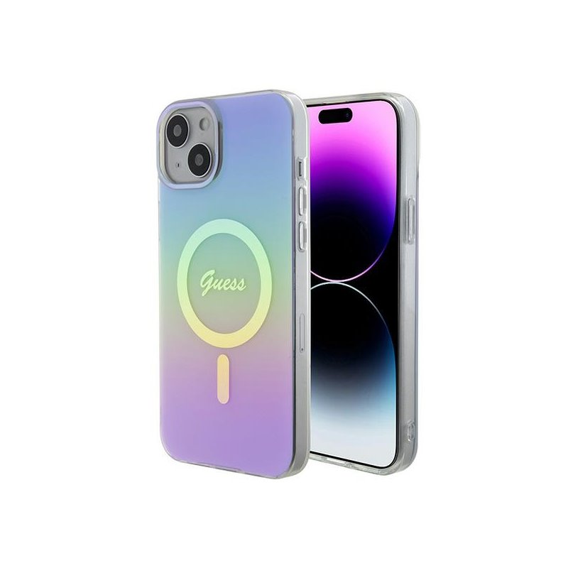Guess iPhone 14 Plus/15 More purple hardcase IML Iridescent MagSafe Guess iPhone 14 Plus/15 More purple hardcase IML Iridescent MagSafe