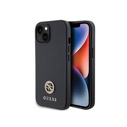 Guess iPhone 14 Plus/15 Plus black hardcase Strass Metal Logo