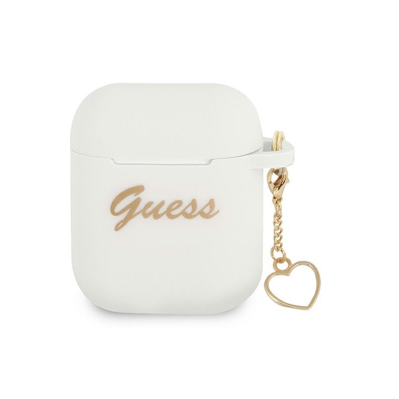 Guess AirPods cover white Silicone Charm Heart Collection Guess AirPods cover white Silicone Charm Heart Collection