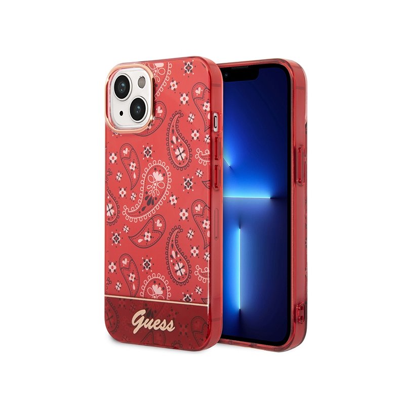 Guess iPhone 13/14/15 red hardcase Bandana Paisley