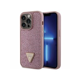 Guess iPhone 14 Pro pink hardcase Rhinestone Triangle