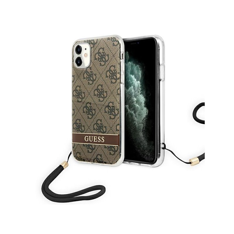 Guess iPhone 11 brown hardcase 4G Print Strap Guess iPhone 11 brown hardcase 4G Print Strap