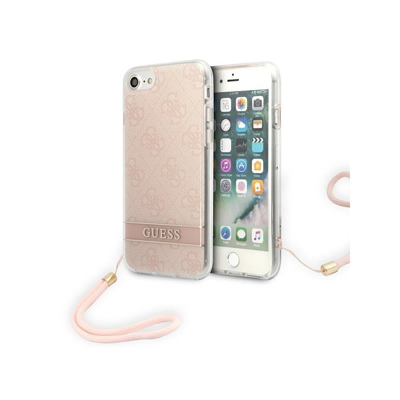 Guess iPhone 7/8/SE 2020/SE 2022 pink hardcase 4G Print Strap Guess iPhone 7/8/SE 2020/SE 2022 pink hardcase 4G Print Strap
