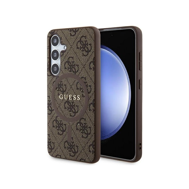 Guess Samsung Galaxy S24 brown hardcase 4G Collec. Leather Metal Logo MagS. Guess Samsung Galaxy S24 brown hardcase 4G Collec. Leather Metal Logo MagS.