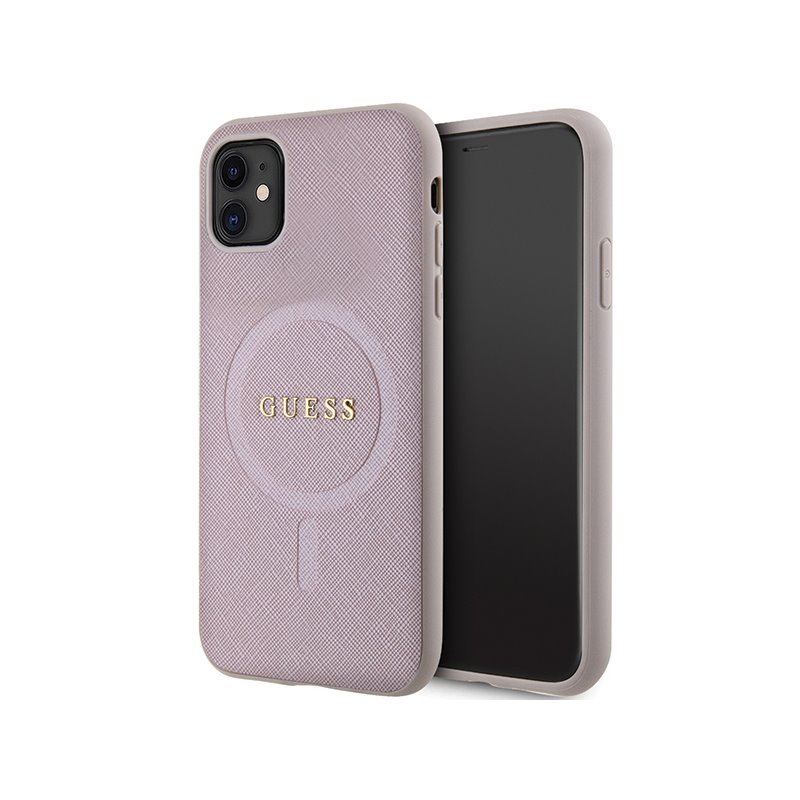 Guess iPhone Xr/11 pink hardcase Saffiano MagSafe Guess iPhone Xr/11 pink hardcase Saffiano MagSafe