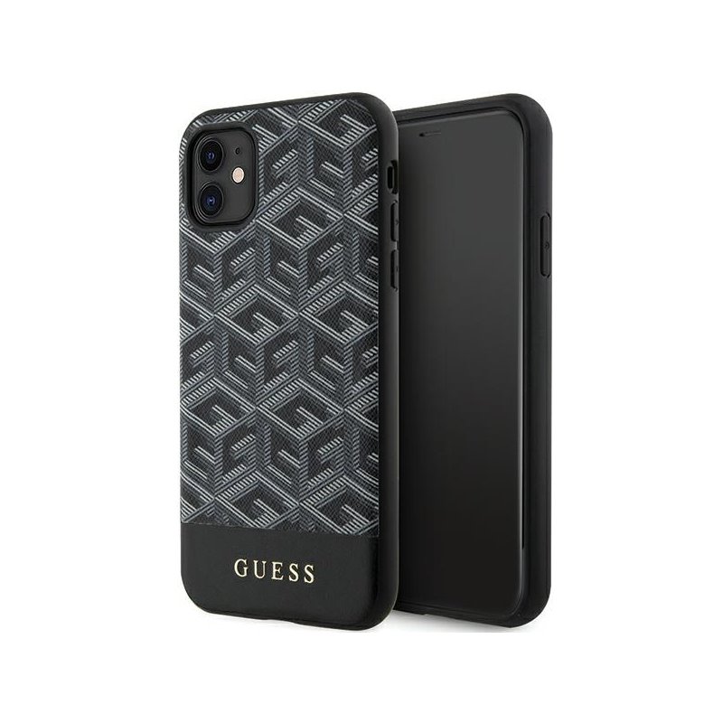 Guess iPhone Xr/11 black hardcase GCube Stripes MagSafe