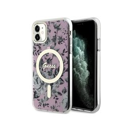 Guess iPhone Xr/11 pink hardcase Flower MagSafe