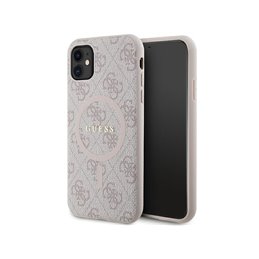 Guess iPhone Xr/11 pink hardcase 4G Collection Leather Metal Logo MagSafe