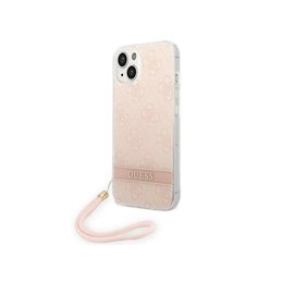 Guess iPhone 14 Plus/15 Plus pink hardcase 4G Print Strap