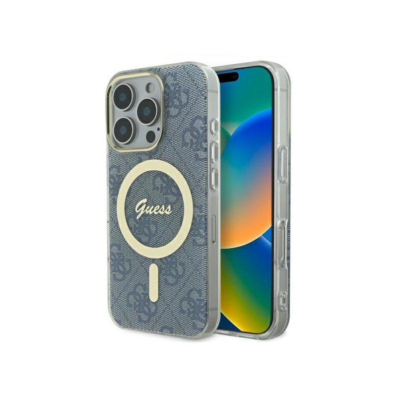Guess iPhone 16 Pro Max blue hardcase IML 4G MagSafe Guess iPhone 16 Pro Max blue hardcase IML 4G MagSafe