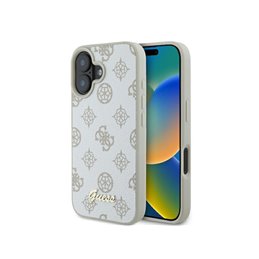 Guess iPhone 16 white hardcase Peony Script Logo MagSafe
