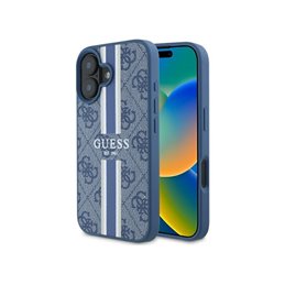 Guess iPhone 16 blue hardcase 4G Printed Stripes MagSafe