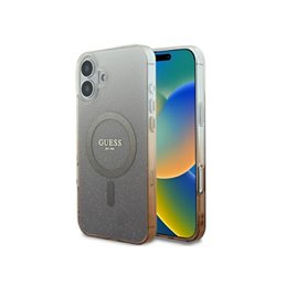 Guess iPhone 16 brown hardcase IML Glitter Gradient MagSafe