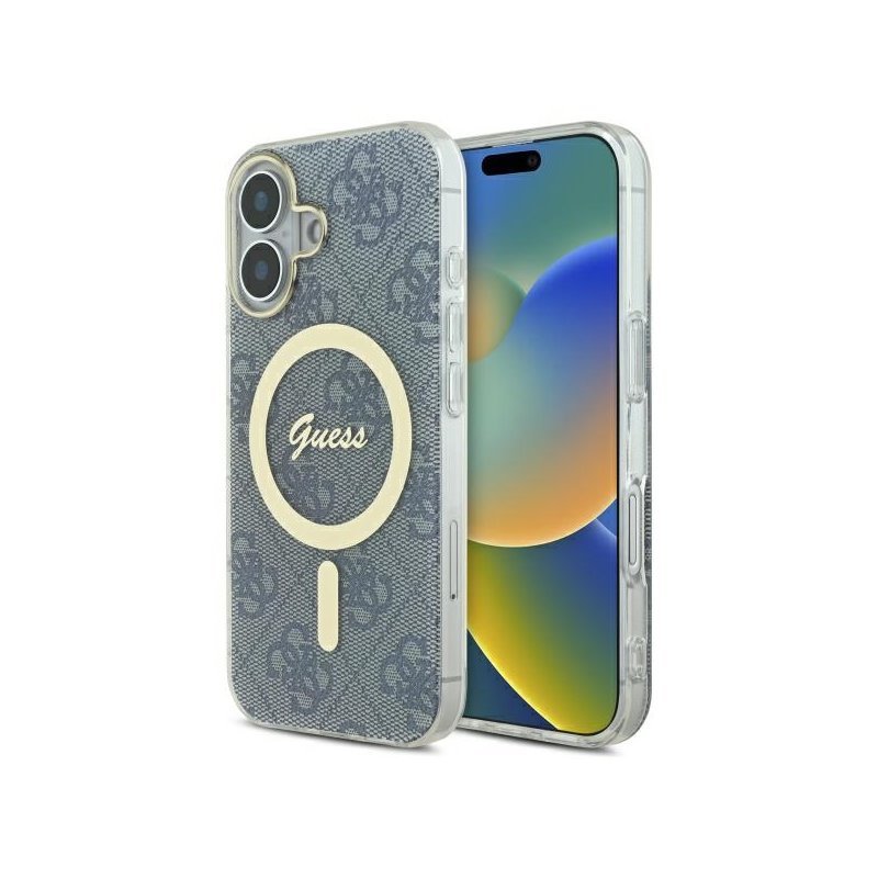 Guess iPhone 16 blue hardcase IML 4G MagSafe Guess iPhone 16 blue hardcase IML 4G MagSafe