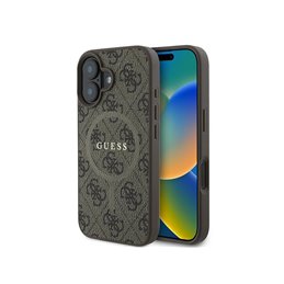Guess iPhone 16 Plus brown hardcase 4G Ring Classic Logo MagSafe