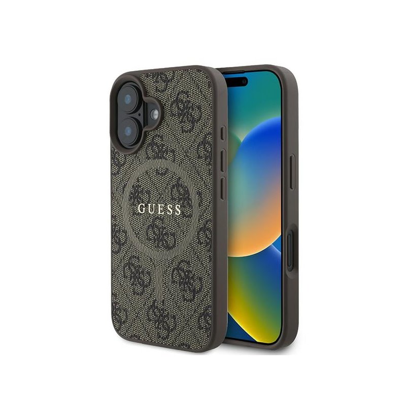 Guess iPhone 16 Plus brown hardcase 4G Ring Classic Logo MagSafe Guess iPhone 16 Plus brown hardcase 4G Ring Classic Logo MagSafe