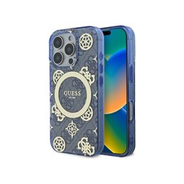 Guess iPhone 16 Pro blue hardcase IML Peony On 4G Background MagSafe