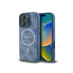 Guess iPhone 16 Pro blue hardcase 4G Ring Classic Logo MagSafe