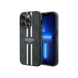 Guess iPhone 15 Pro Max black hardcase 4G Printed Stripes MagSafe