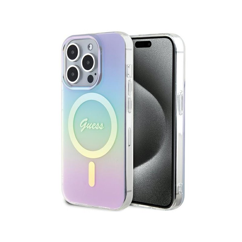 Guess iPhone 15 Pro Max purple hardcase IML Iridescent MagSafe Guess iPhone 15 Pro Max purple hardcase IML Iridescent MagSafe