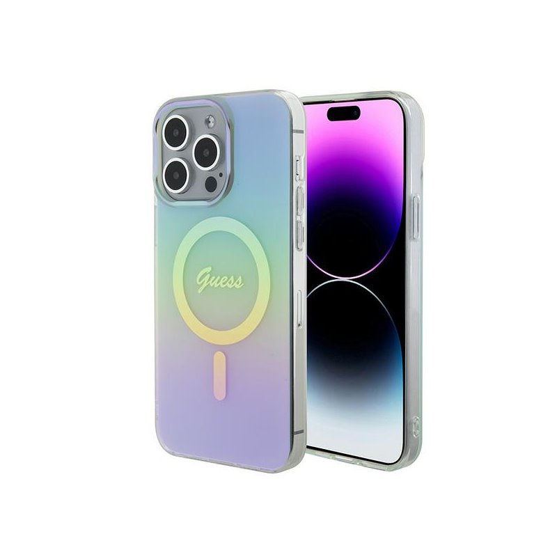 Guess iPhone 15 Pro Max turquoise hardcase IML Iridescent MagSafe