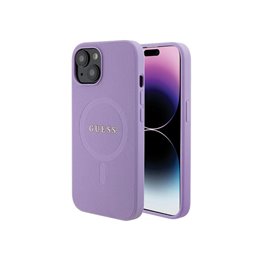 Guess iPhone 14 Plus/15 Plus purple hardcase Saffiano MagSafe