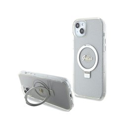 Guess iPhone 14 Plus/15 Plus transparent hardcase Ring Stand Scri