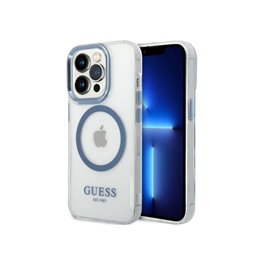 Guess iPhone 14 Pro Max blue hardcase Metal Outline Magsafe