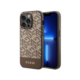 Guess iPhone 14 Pro Max brown hardcase GCube Stripes MagSafe