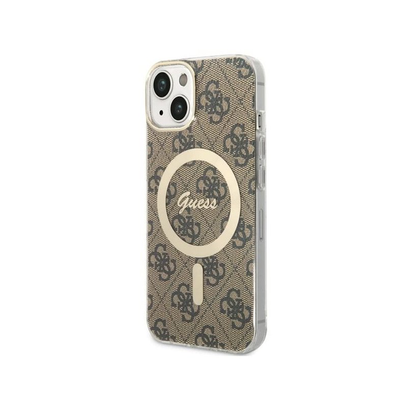 Guess iPhone 13/14/15 brown hardcase 4G MagSafe