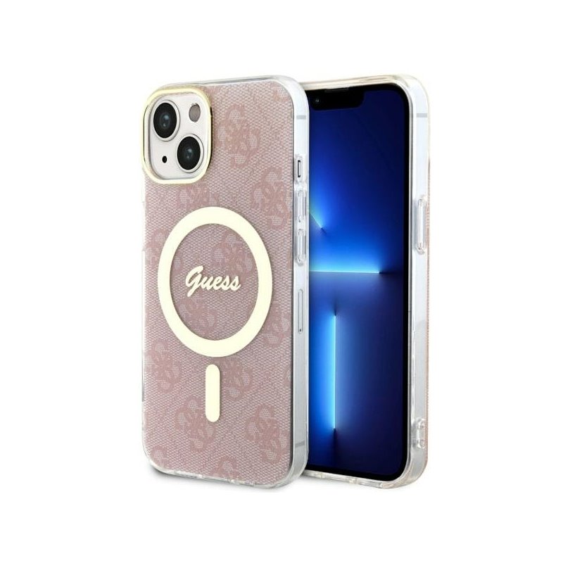 Guess iPhone 14 Plus/15 Plus pink hardcase 4G MagSafe Guess iPhone 14 Plus/15 Plus pink hardcase 4G MagSafe