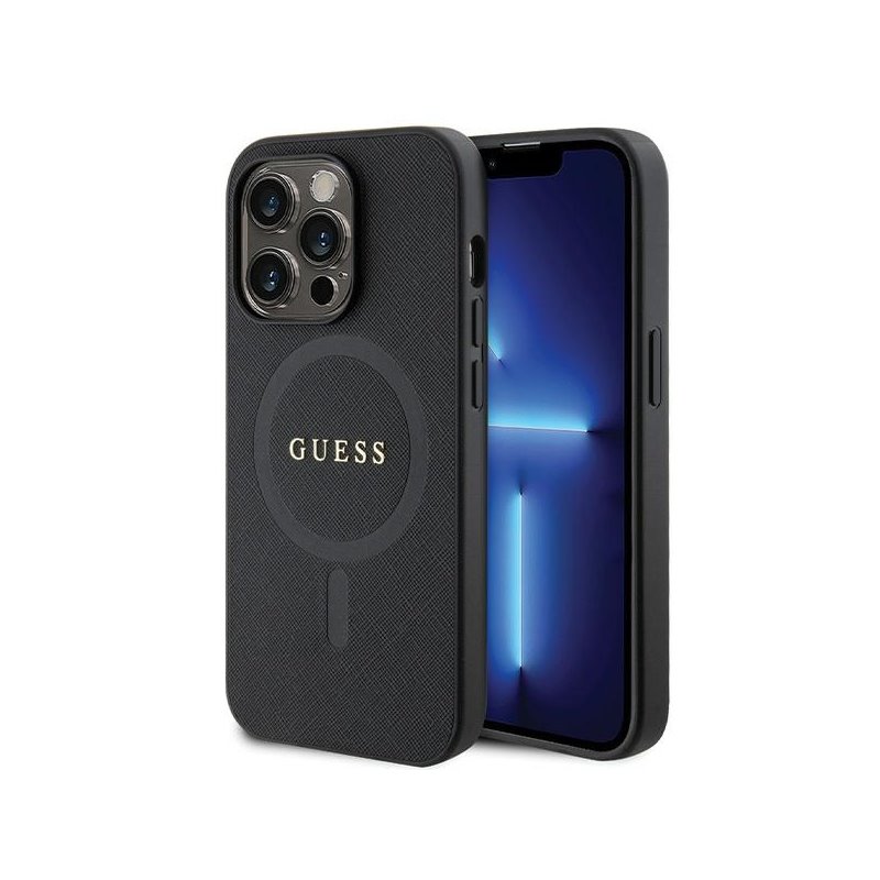 Guess iPhone 14 Pro black hardcase Saffiano MagSafe Guess iPhone 14 Pro black hardcase Saffiano MagSafe