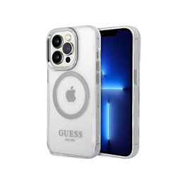 Guess iPhone 14 Pro silver hardcase Metal Outline Magsafe
