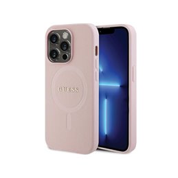 Guess iPhone 13/13 Pro pink hardcase Saffiano MagSafe