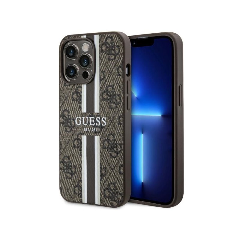 Guess iPhone 13/13 Pro brown hardcase 4G Printed Stripes MagSafe Guess iPhone 13/13 Pro brown hardcase 4G Printed Stripes MagSafe