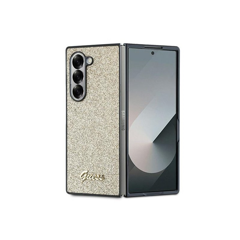 Guess Samsung Galaxy Z Fold6 gold hardcase 4G Glitter Script Guess Samsung Galaxy Z Fold6 gold hardcase 4G Glitter Script