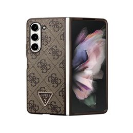 Guess Samsung Galaxy Z Fold5 brown hardcase Leather 4G Triangle Strass