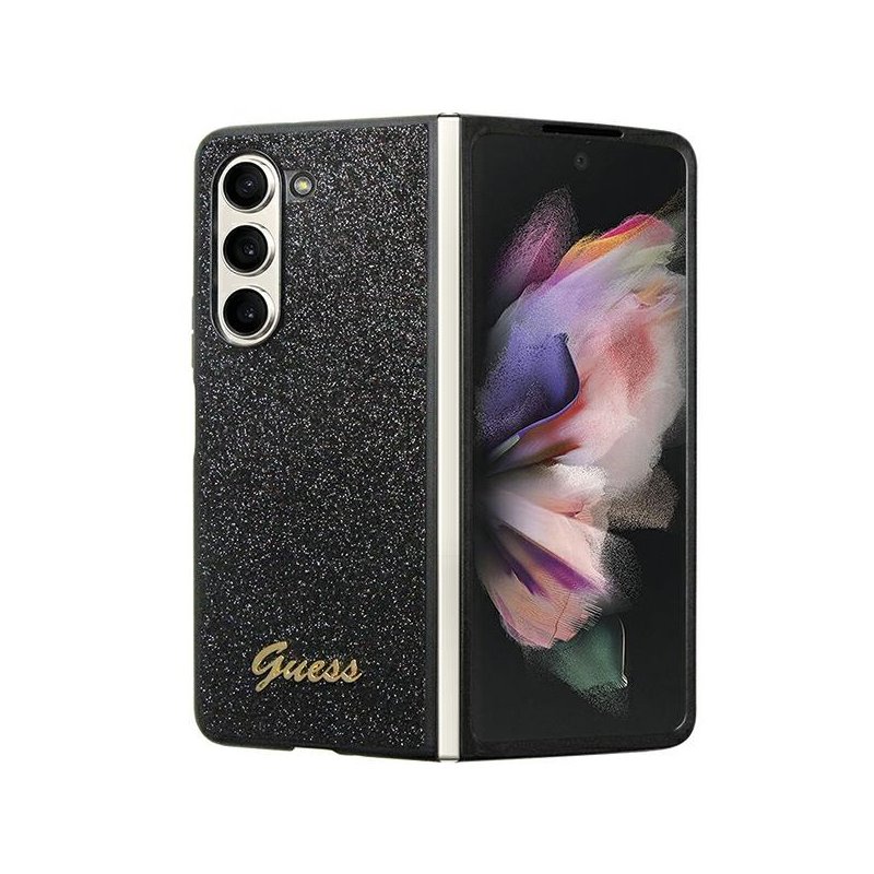 Guess Samsung Galaxy Z Fold5 black hardcase Glitter Script