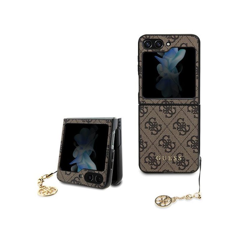 Guess Samsung Galaxy Z Flip5 brown hardcase 4G Charms Collection Guess Samsung Galaxy Z Flip5 brown hardcase 4G Charms Collection