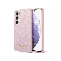 Guess Samsung Galaxy S24+ pink hardcase Glitter Script