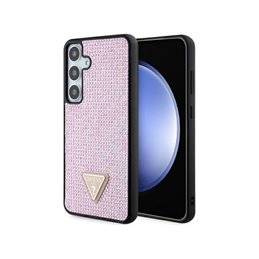 Guess Samsung Galaxy S24+ pink hardcase Rhinestone Triangle