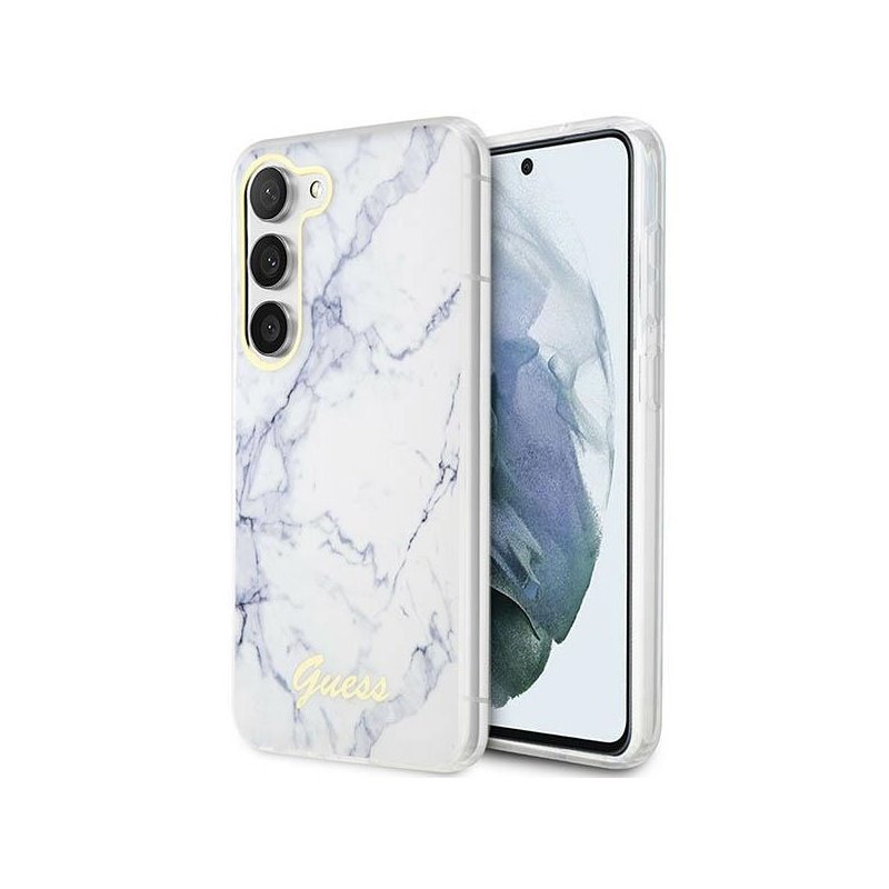 Guess Samsung Galaxy S23 white hardcase Marble