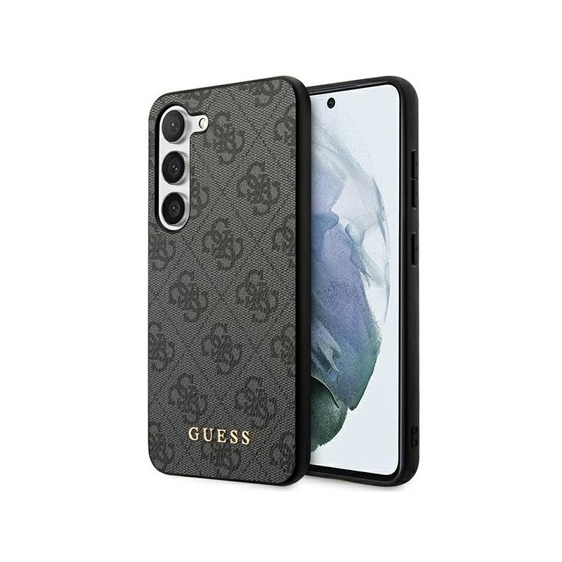 Guess Samsung Galaxy S23 grey hardcase 4G Metal Gold Logo Guess Samsung Galaxy S23 grey hardcase 4G Metal Gold Logo