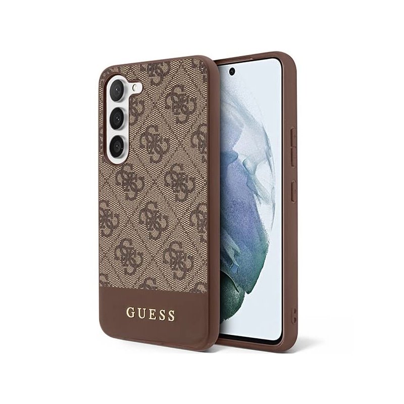 Guess Samsung Galaxy S23+ brown hardcase 4G Stripe Collection Guess Samsung Galaxy S23+ brown hardcase 4G Stripe Collection
