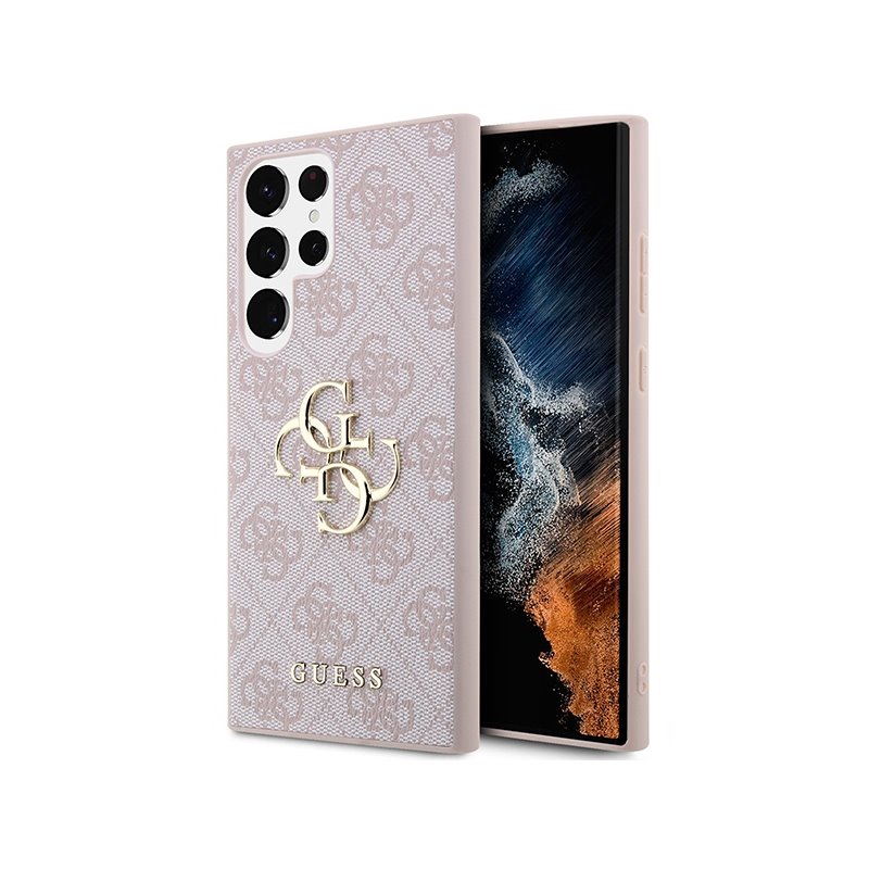 Guess Samsung Galaxy S23 Ultra pink hardcase 4G Big Metal Logo Guess Samsung Galaxy S23 Ultra pink hardcase 4G Big Metal Logo