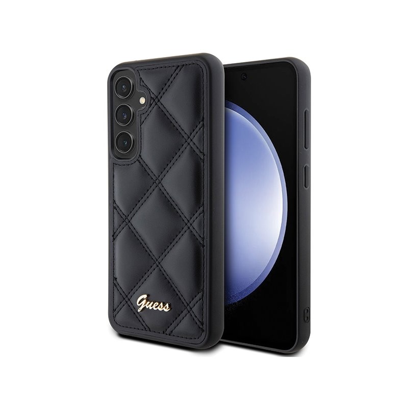 Guess Samsung Galaxy S23 FE black hardcase Quilted Metal Logo Guess Samsung Galaxy S23 FE black hardcase Quilted Metal Logo