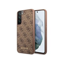 Guess Samsung Galaxy S22 brown hardcase 4G Metal Gold Logo